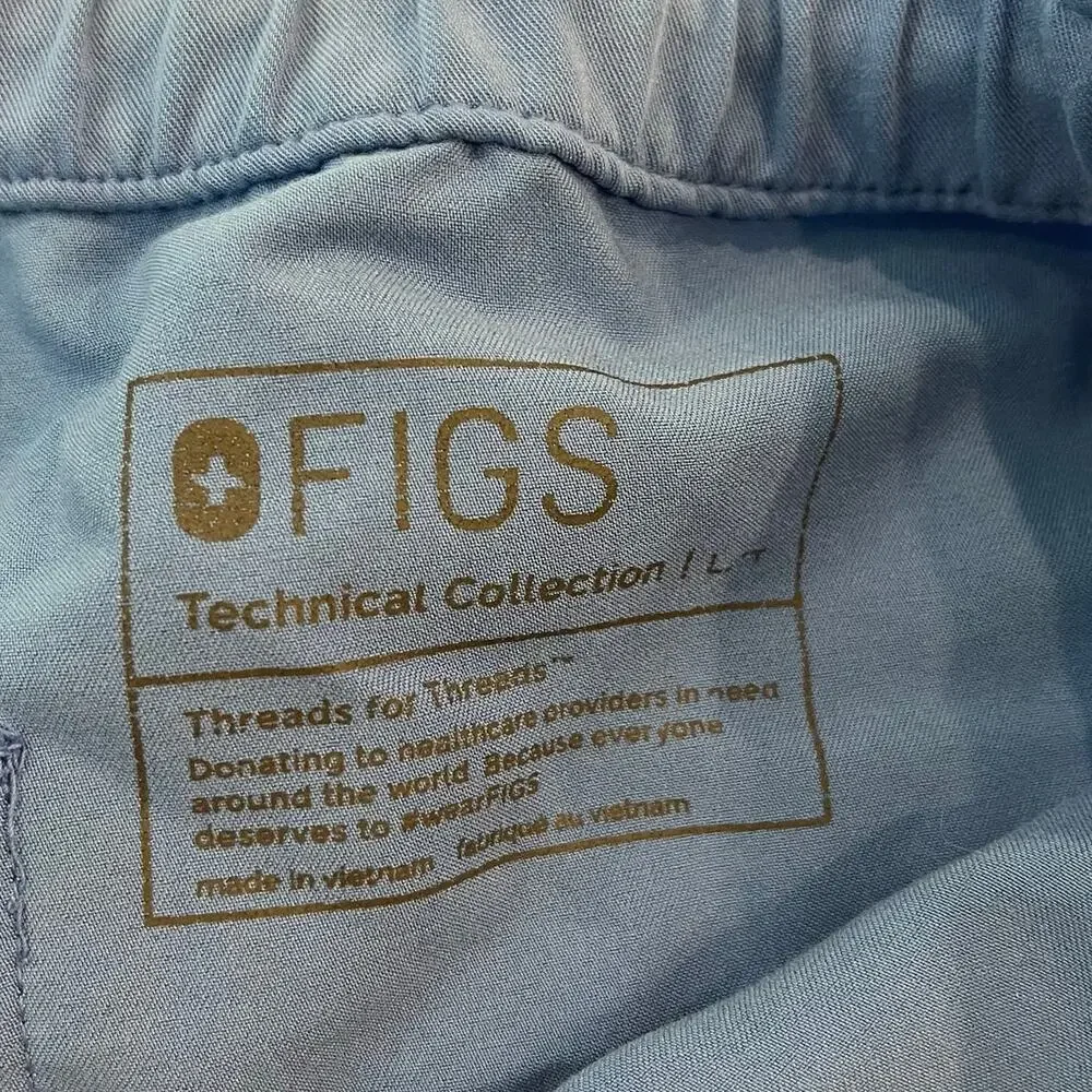 Figs Cairo Straight-Leg Scrub Pant Ceil Blue Size Large Tall